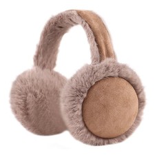 Winter Women Earmuff Foldable Ear Warmer Fluffy Ear Cover Warm Outdoor Brown