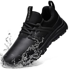 Non Slip Work Shoes for Mens Slip On Sneakers Waterproof Chef Kitchen Shoe Co...
