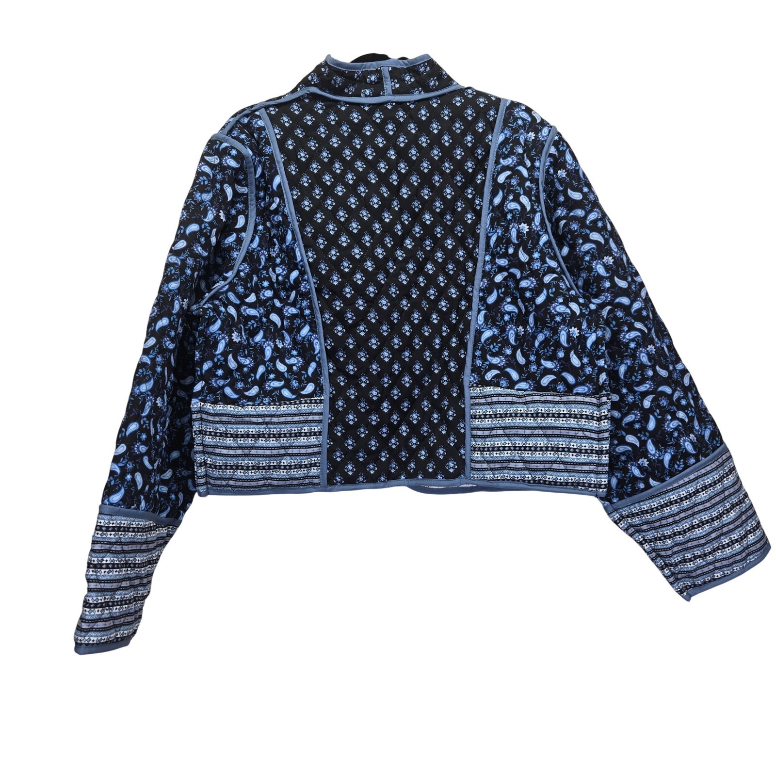 Reversible Quilted Patchwork Jacket Blue Pink Pai… - image 5