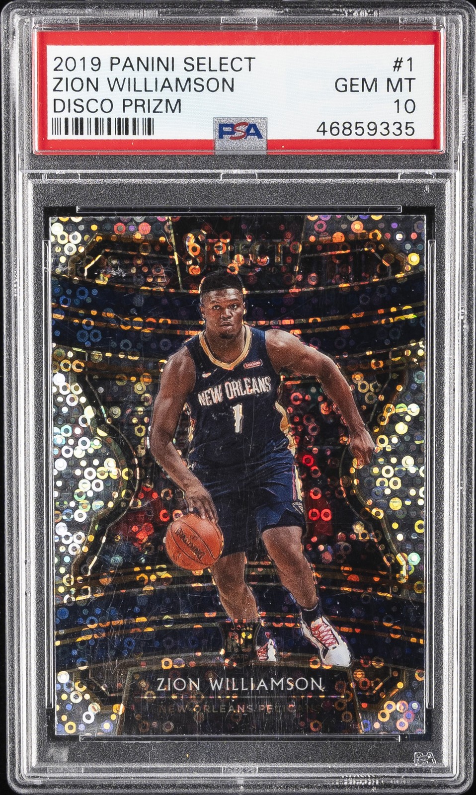 2019 PANINI SELECT DISCO PRIZM #1 ZION WILLIAMSON ROOKIE RC PSA 10