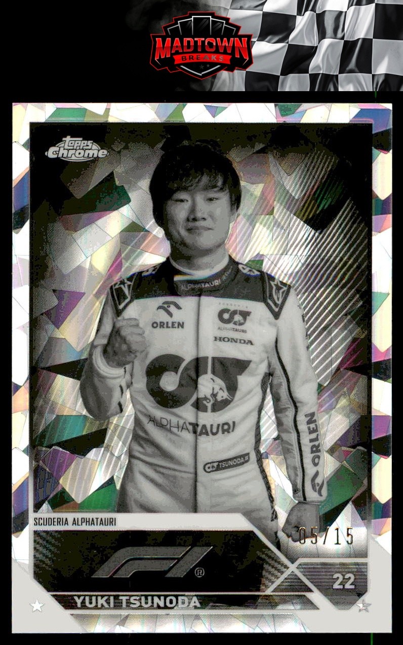 2023 Topps Chrome Sapphire Formula 1 #55 Yuki Tsunoda Black and White /15