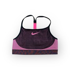Nike Dri-Fit Large Girls Sports Bra (Fits 10-12) - Pink Black Tween Athletic