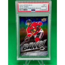 Seth Jones Bang! For Your Puck Black PSA 10 2024-25 Upper Deck Series 2 Chicago