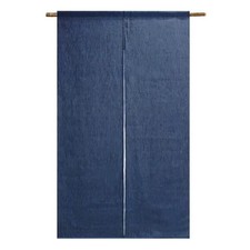 Manyosha Linen NOREN LChijimi Curtain 100 Linen 88 x 150 cm Blue