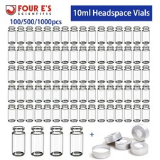 100/500/1000PCS 10ml Glass Vials Headspace Vials Clear20mm Crimp top Flat Bottom