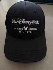 Walt Disney World Men&rsquo;s Authentic Original EST 1971 Adjustable Black Hat White