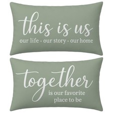 Decorative Pillow Covers 12x20 Inch Set of 2 20" x 12" Pack of 2 Sage Green
