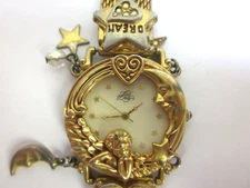 Kirks Folly Anniversary Angel Time Dream Believe Gold Tone Watch 1994 Needs Batt