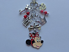 DISNEY WORLD MINNIE MOUSE PRINCESS BOW LOVE YOU KEY CHAIN PURSE CLIP BAG CHARM