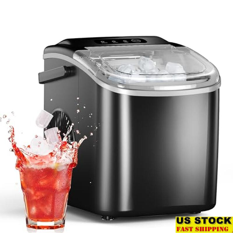 Portable Self-Cleaning Countertop Ice Maker Makes 9 Cubes in 8 Minutes-image
