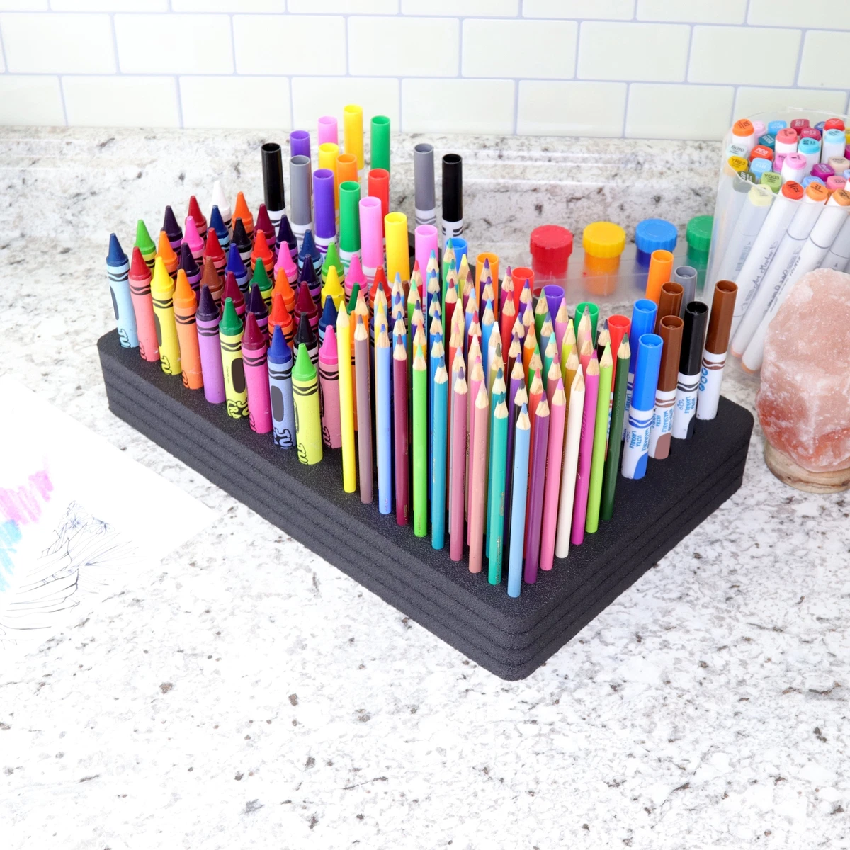 Colored Pencil Jumbo Crayon Marker Organizer Fits Crayola Durable Foam