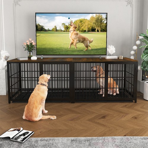 XL Heavy Duty Dog Crate Pet Kennel Cage TV Stand End Side Table Living Room Deco - Picture 58 of 63