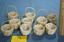 Value Lot 10 Mini Woven Rattan BASKETS 1 1/2"W 2 1/4"T Craft Favors round B