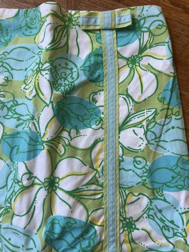 Vintage Lilly Pulitzer Girls Skort Blue Green Floral Crab Pull On Stretch 6X - Picture 3 of 7