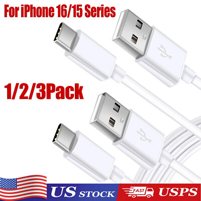 For iPhone16 Pro Max Plus USB-A Cable Fast Charger lot Type C Charging Data Cord