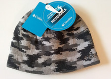 Columbia Reversible Knit Beanie Cap Youth Size S/M Black  Gray