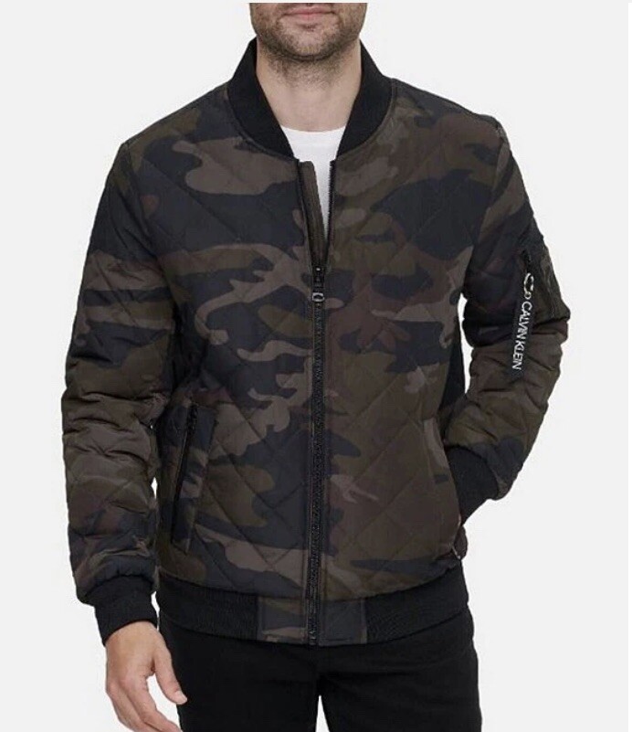 Calvin Klein Men's Bomber Jacket Green 