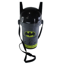 Batman Popcorn Bucket Container Movie World Aust Warner Bros Lid  Strap 31cm