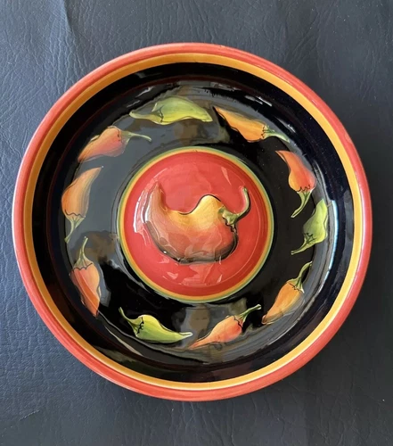 Clay art handpainted jalapeño margarita Salter 7” Hot pepper Fiesta Dish