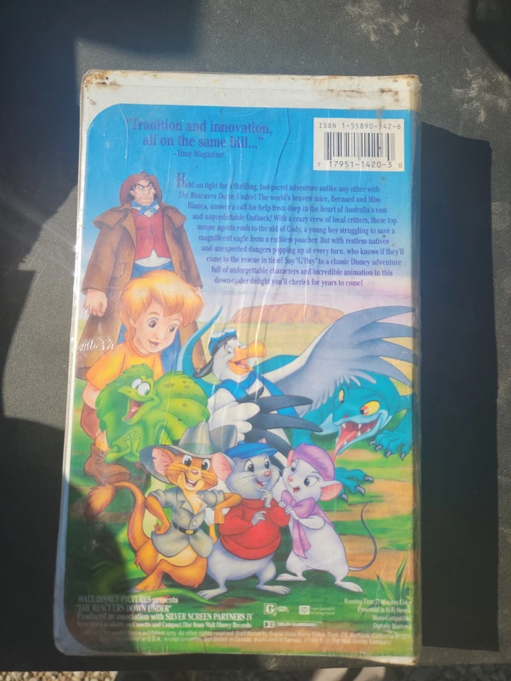 The Rescuers Down Under Disney Classic Black Diamond (VHS, 1991) see description - Image 2 of 4