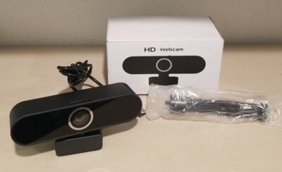 1080p HD USB Webcam w/ Privacy Screen, Adjustable Clip & Tripod Attachment 