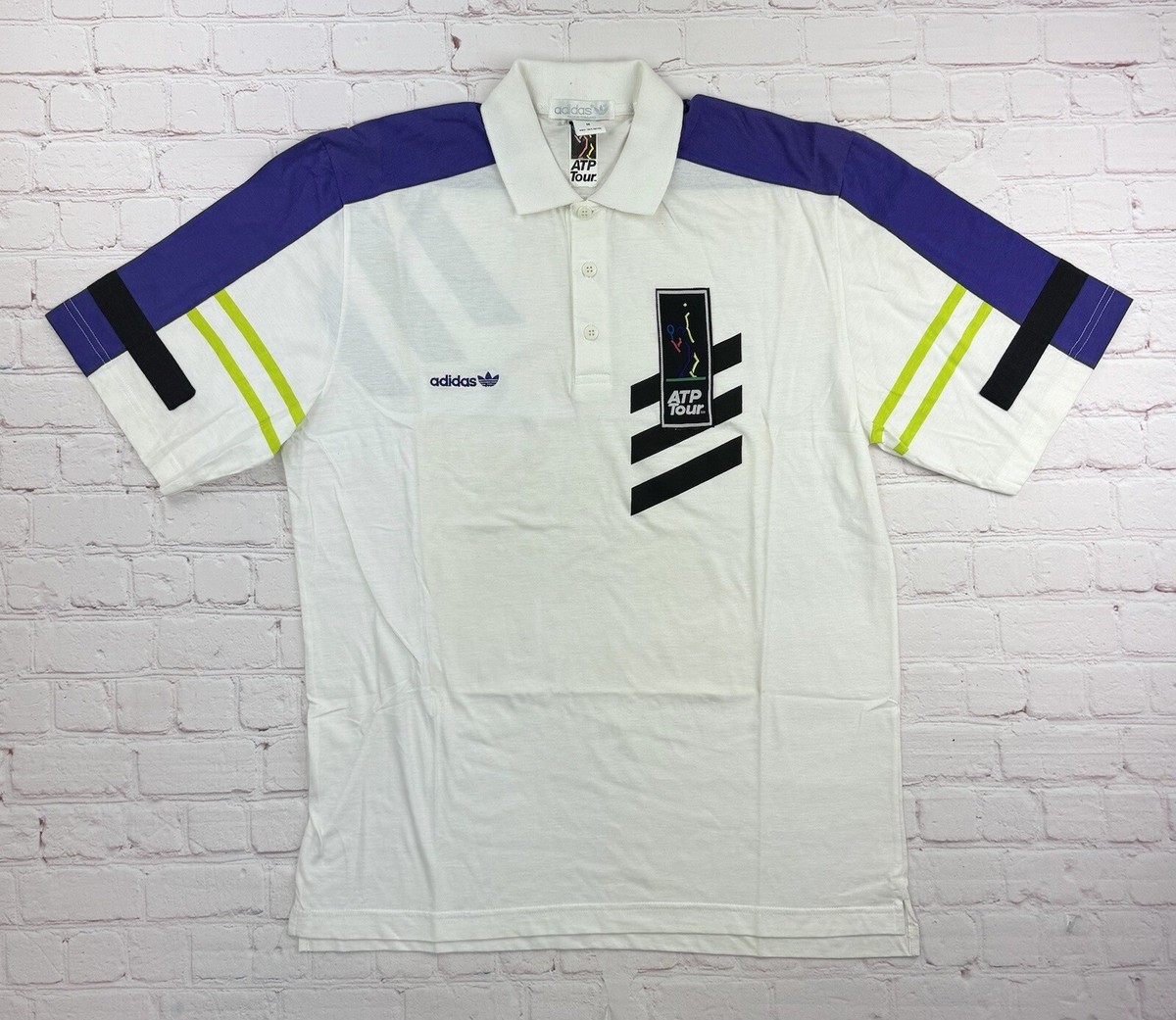 NEW/OLD Stock VTG 90s Adidas ATP Tour Tennis Polo Shirt Size NEW/OLD Stock VTG 90s Adidas ATP Tour Tennis Polo Shirt Size