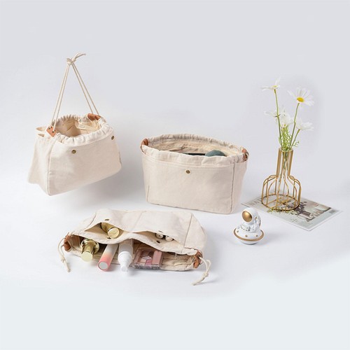 Organisateur De Sac En Feutre Beige Taille M - Multi-poches, Pliable, Pour Sac Fourre-tout, Rangement Sac à Main
