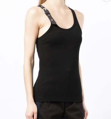 Dion Lee Organic Cotton Rib  Buckle Tank Black Size-XL