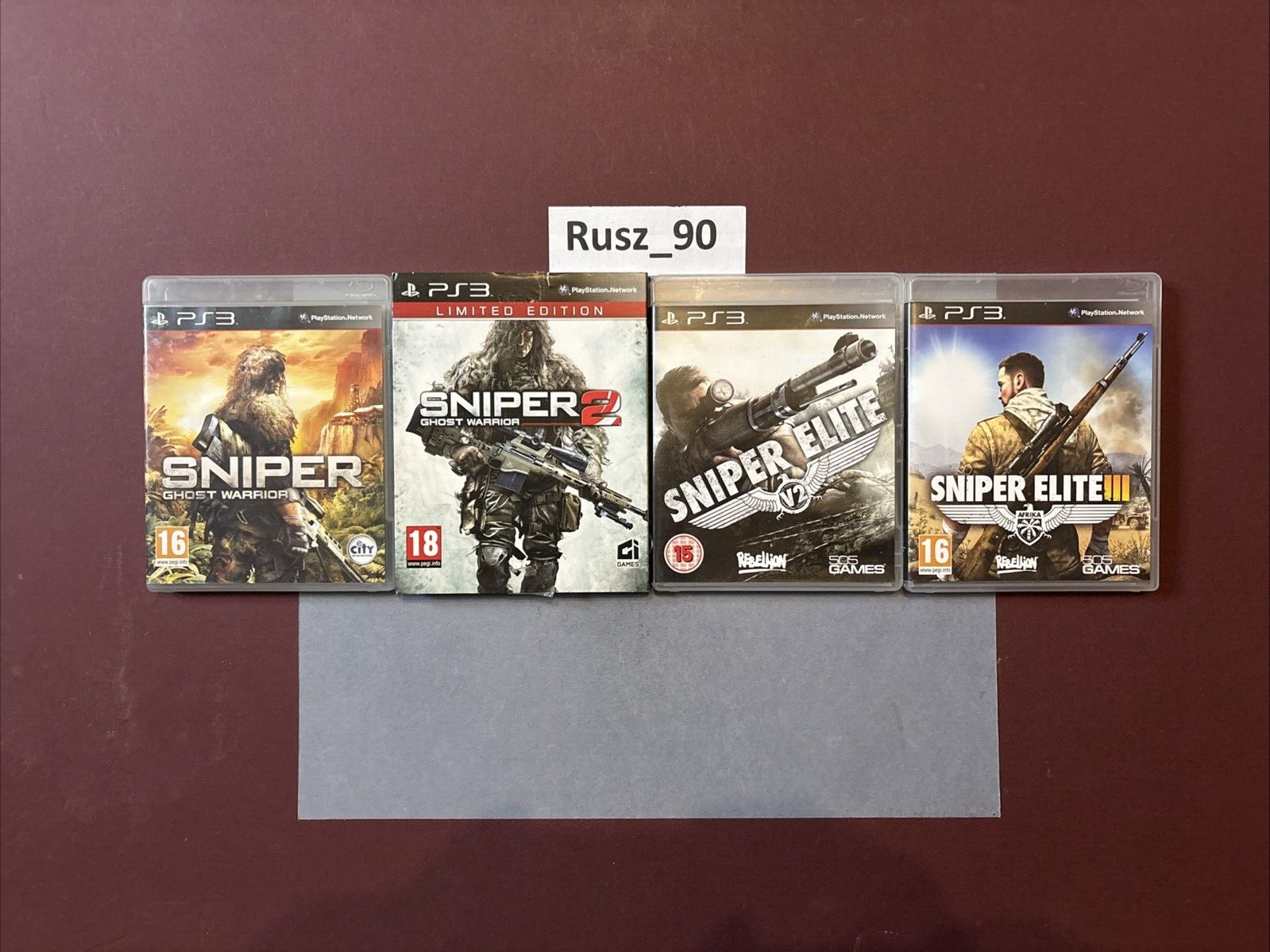 Sniper Ghost Warrior 1 & 2 Sniper Elite V2 & 3 PS3 Bundle UK PAL IN EXC COND