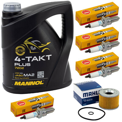 Set Öl 4L Inspektion für Kawasaki ZX-10 Tomcat ZXT00B 1988-90 Ölfilter Zündkerze