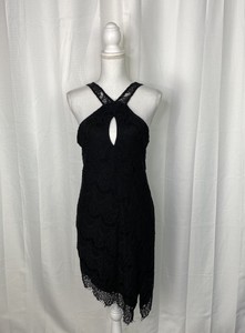 black lace asymmetrical dress