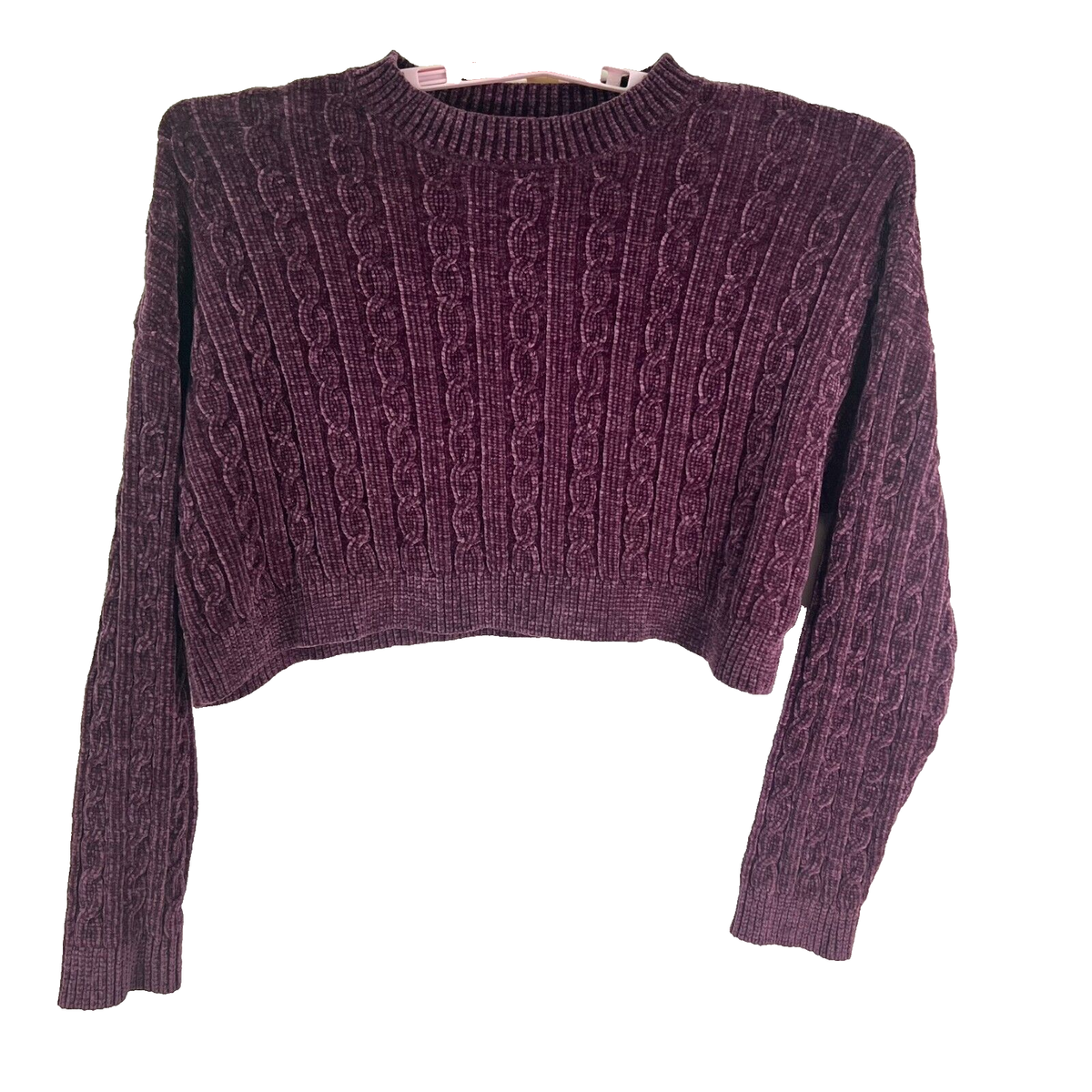 Forever 21 Super Soft Cropped Sweater Womens Size M Purple