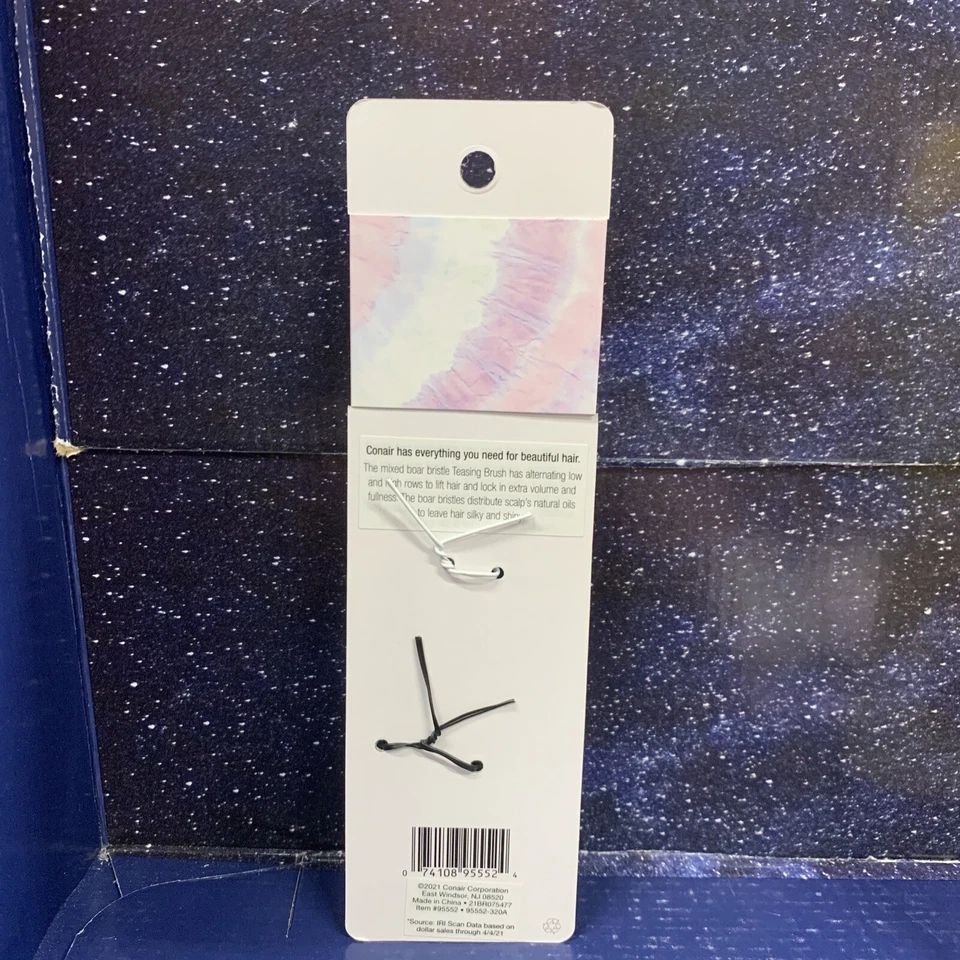 Cepillo de burlas Conair Morgan Simianer pequeño mixto cerdas de jabalí azul claro XO Foto 3 de 4