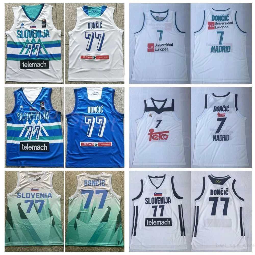 Euroleague Europe 7# Luka Doncic Slovenia Basketball Jerseys 77