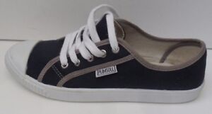 Plimsoll Navy Blue \u0026 White Lace Up 