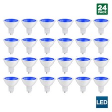 Sunlite Mr16 Blue Led Bulb 12 Volt 3w Gu5.3 Base 25w Equivalent 24 Pack