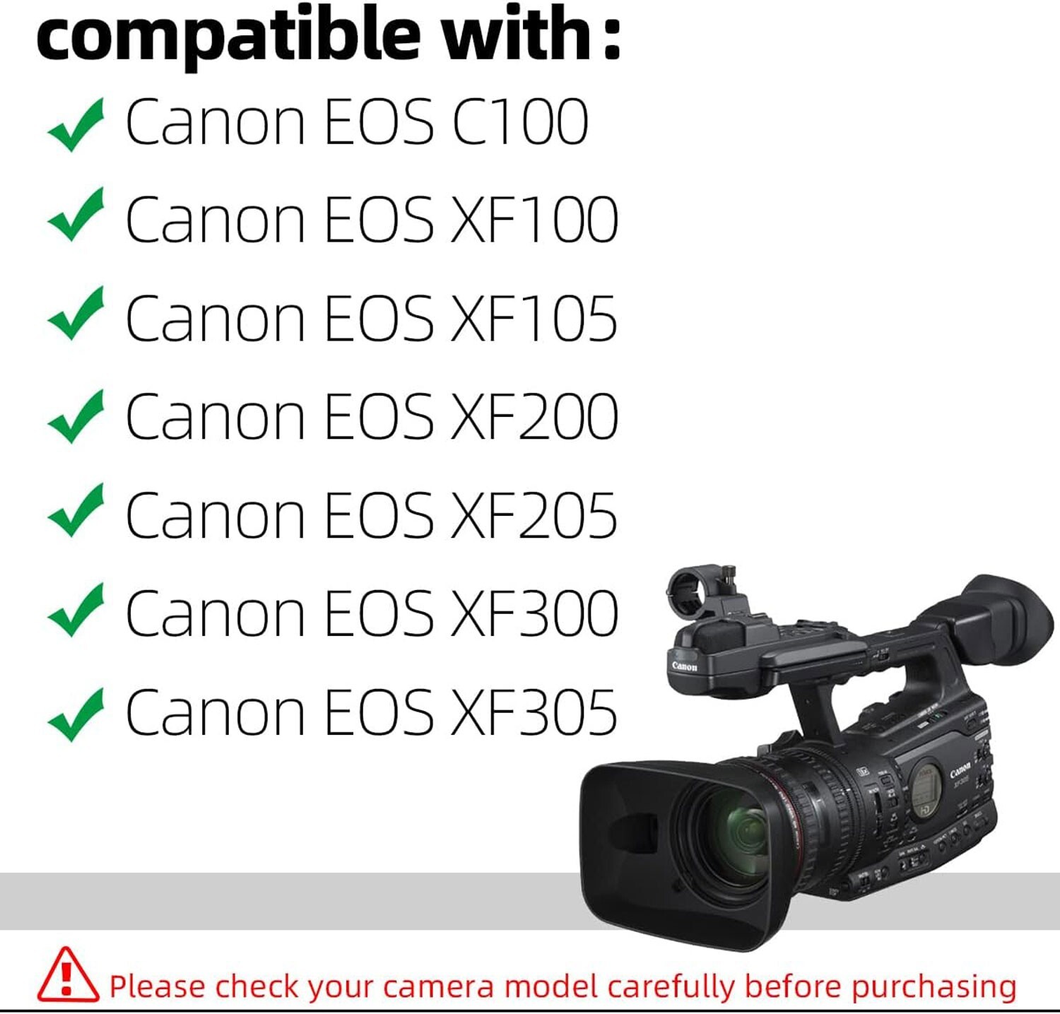 AC Adapter Charger For Canon XF200 XF205 XF300 XF305 High Definition Camcorders
