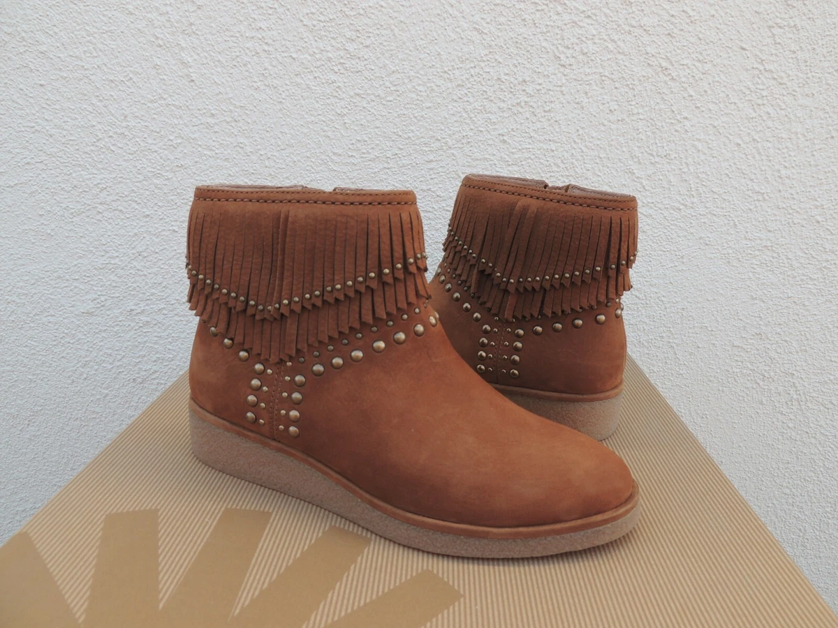 Ugg adriana wedge fringe leather best sale boot