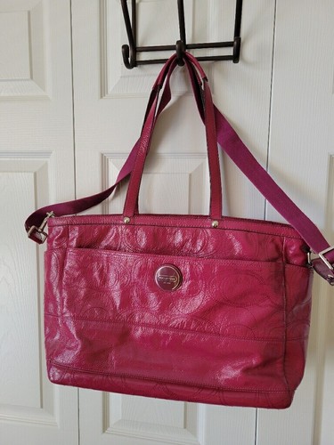 leather coach diaper bag