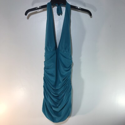Vintage Magic Suit Turquoise Halter Full Piece Swimsuit Womens - Main Image