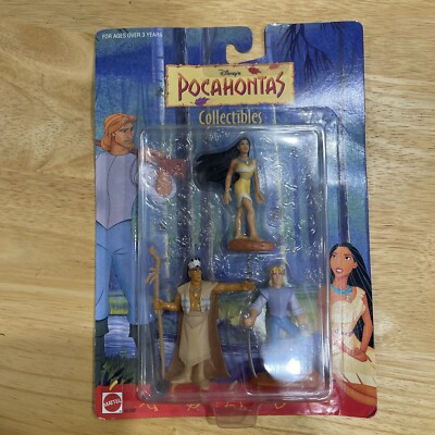 VTG Disney's Pocahontas Figurines 3-Pack John Smith Ratcliffe 1994 Mattel 66507
