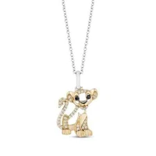 1Ct Round Lab-Created Diamond Lion King "Simba" Pendant 14k Yellow Gold Plated