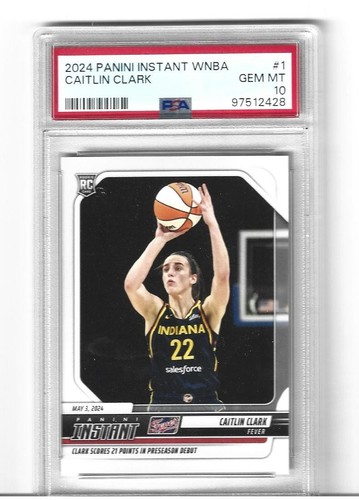 RARE 2024 PANINI INSTANT WNBA #1 CAITLIN CLARK ROOKIE DEBUT  PSA 10