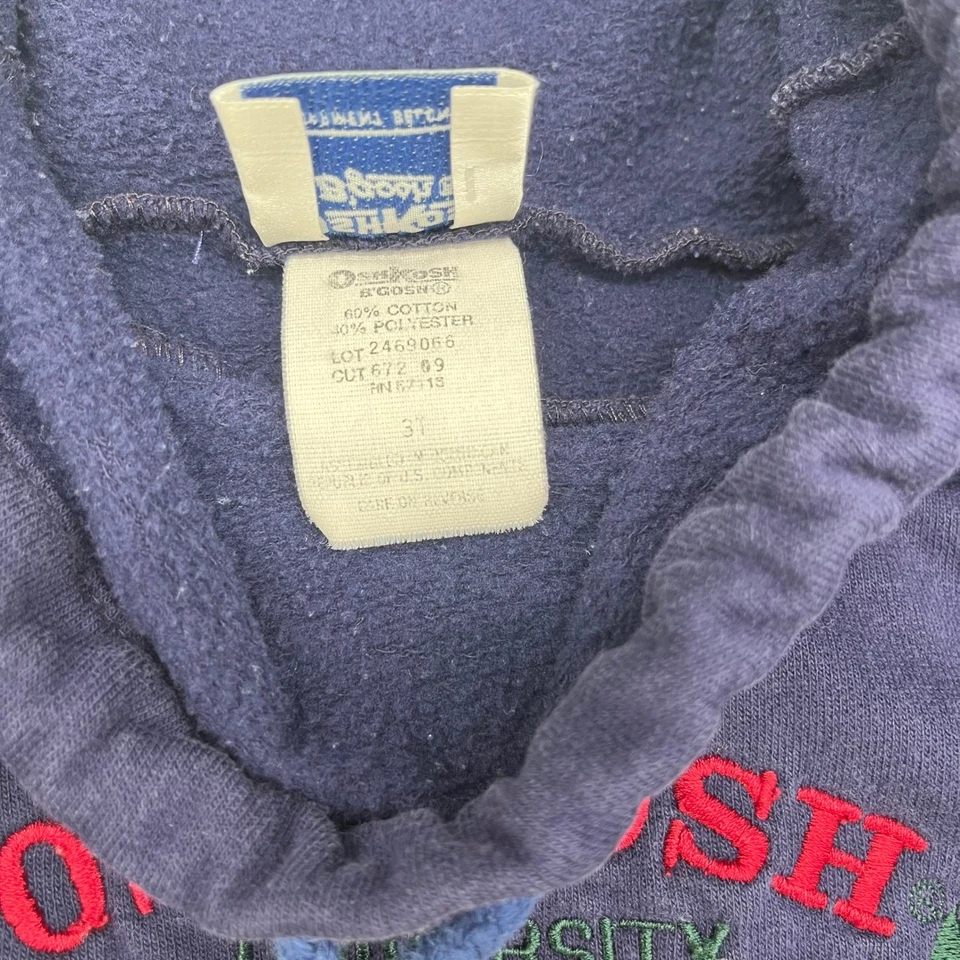 De Colección OshKosh B'gosh Suéter Bebé 3T Azul Bordado Universidad Pullover Sudadera con Capucha Foto 4 de 4