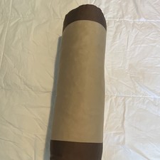 Beige Brown Solid Cylindrical Fabric Bolster Decorative Throw Pillow