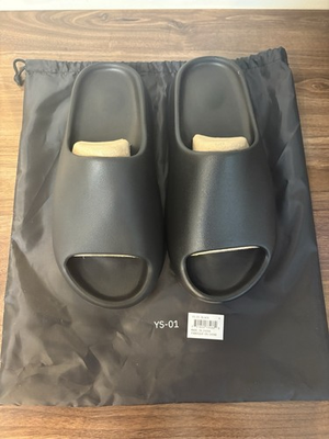 #ad #ad YEEZY SLIDE YZY YS 01 BLACK SIZE 9 $64.95