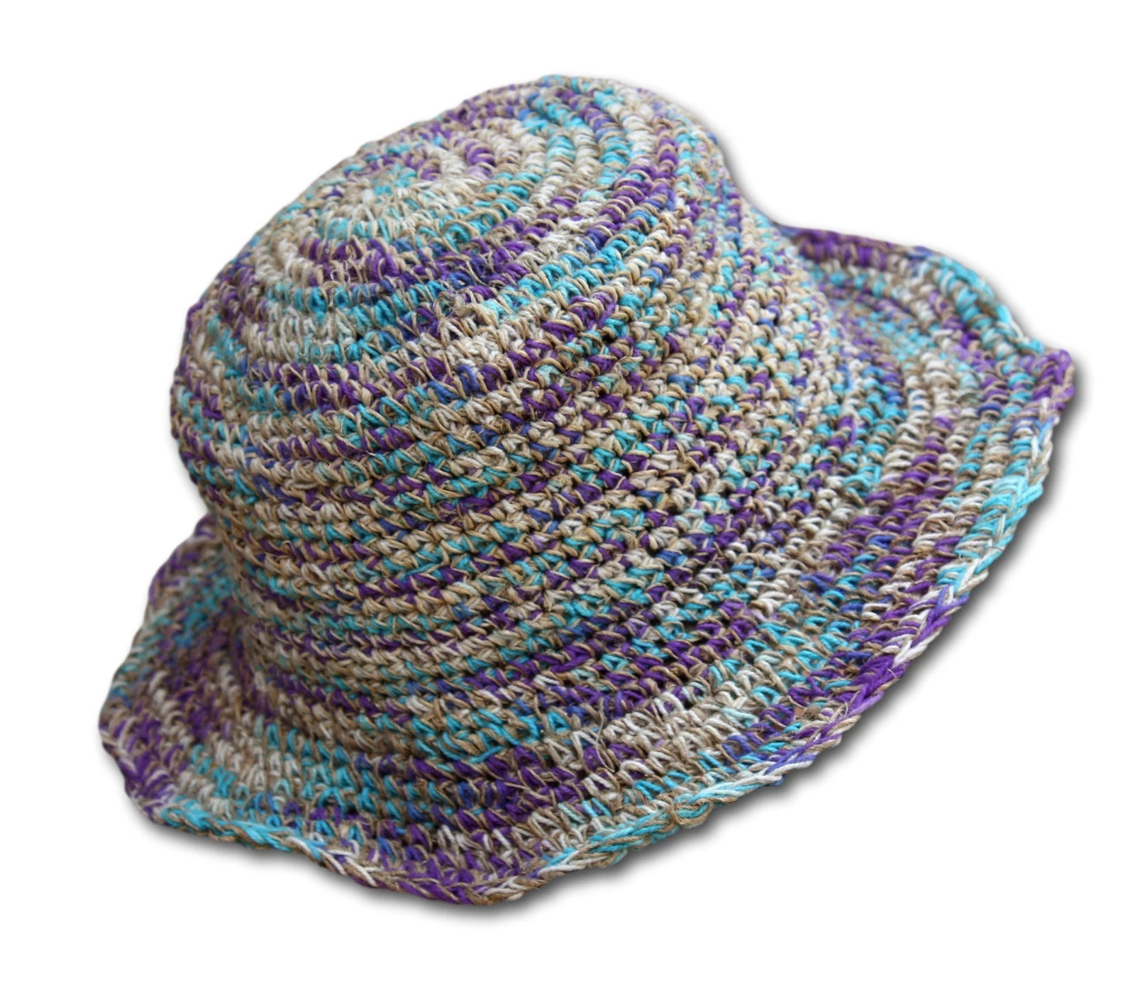 Hemp Purple Bucket Hat Hidden Safe Pocket Summer Hippy Boho Sun Travel Festival