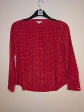 Gap Red Polka Dot Blouse Petite Lightweight Smart Casual Work Office Top S 018