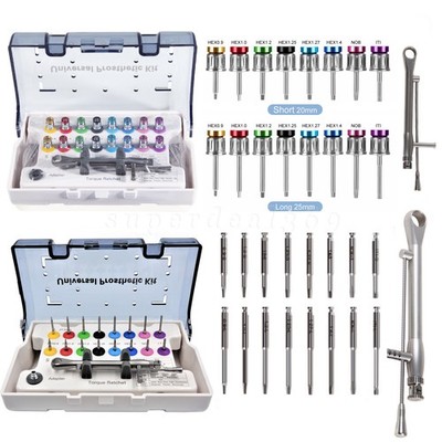 Universal Implant Prosthetic Kit Screwdrivers Hex Dirvers Torque Wrench Adapter
