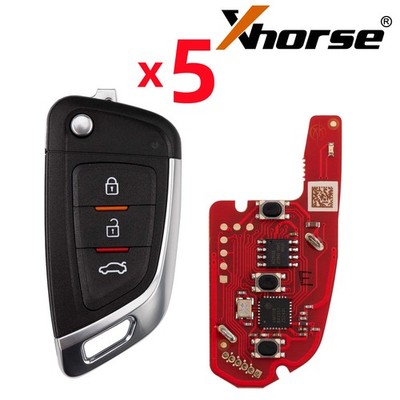 5Pcs Xhorse Universal Wire Remote Flip Key 3 Buttons XKKF02EN for VVDI MAX Tool